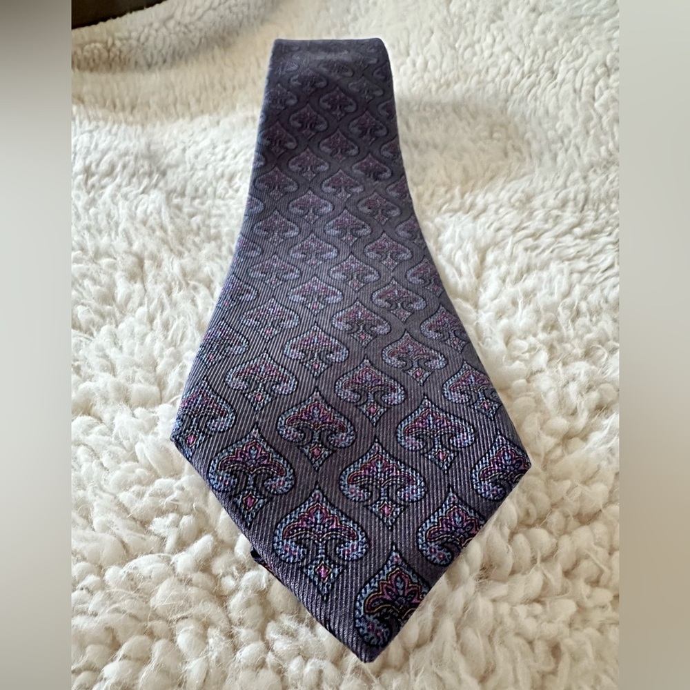 Burberry Tie in Deep Purple and Blue Paisley